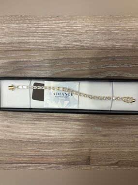 Radiance by Absolute Gold-Tone Crystal Tennis Bracelet - Clear/Gold